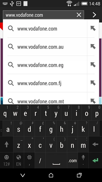 Key in the address of the required web page and press arrow right.