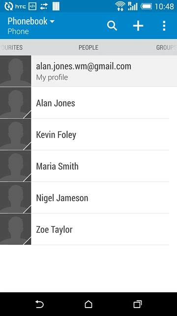 Press the required contact.