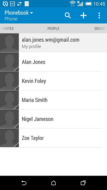 Press the required contact.