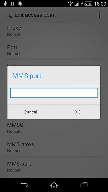 Key in 8080 and press OK.
