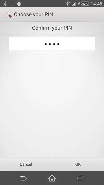 Key in the phone lock code again and press OK.