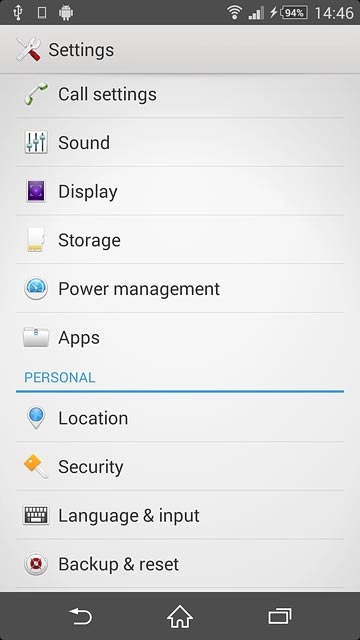 Press Backup & reset.