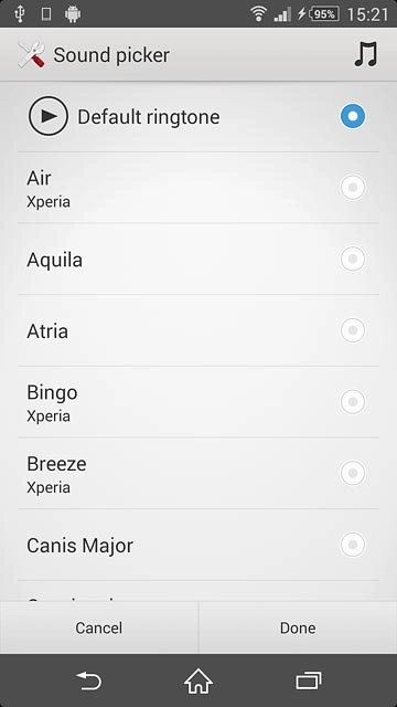 Press the required ring tone to listen to them.