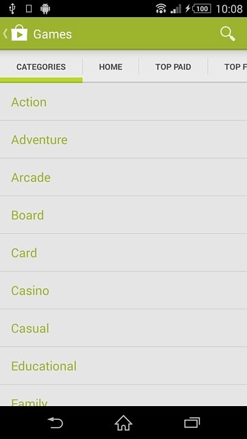 Press CATEGORIES.Go to the required category.