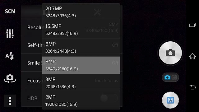 Press the required resolution.