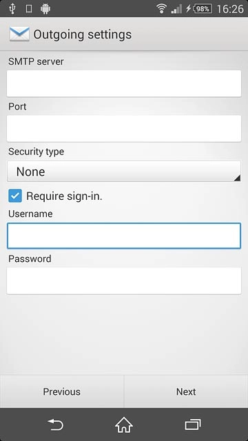 If you turn on SMTP authentication:Press the field below 