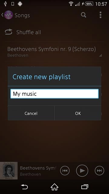 Key in a name for the playlist and press OK.
