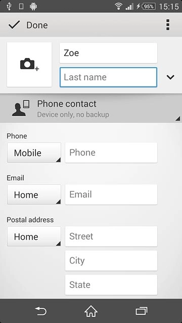 Key in the required first name.Press Last name and key in the required last name.