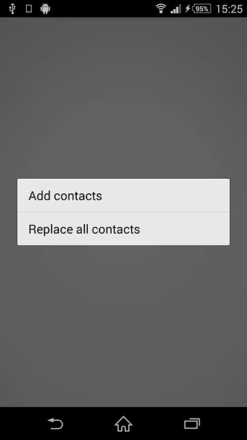 Press Add contacts or Replace all contacts.