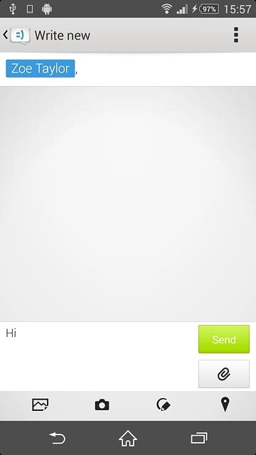 Press Send when you've written your text message.