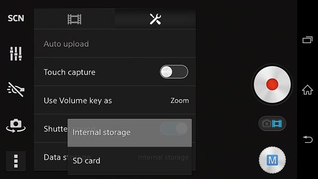 Press Internal storage or SD card.