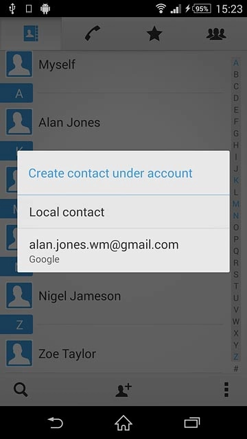 Press Local contact.