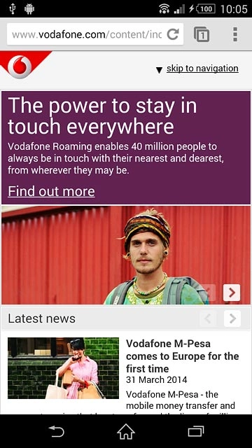 Press the menu icon.