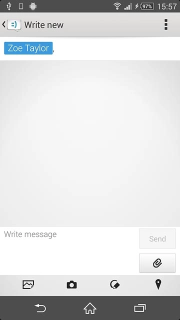 Press Write message.Write the text for your text message.