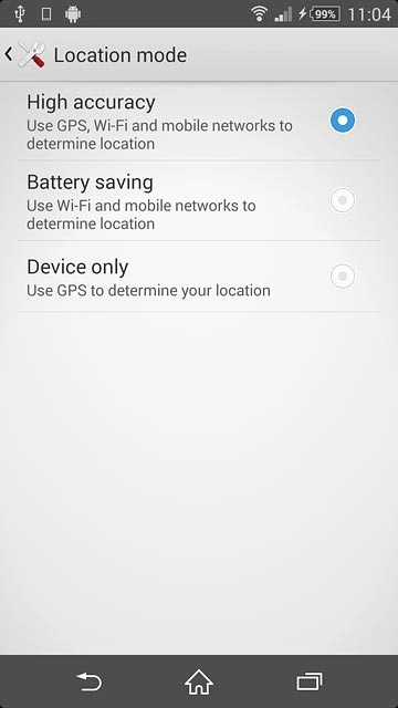 Press the home icon to return to the home screen.