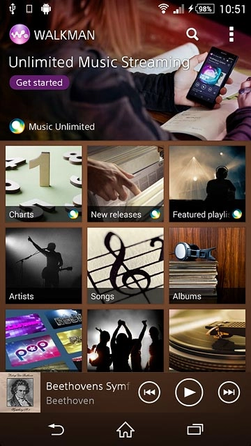 Press the required category.Go to the required audio file.