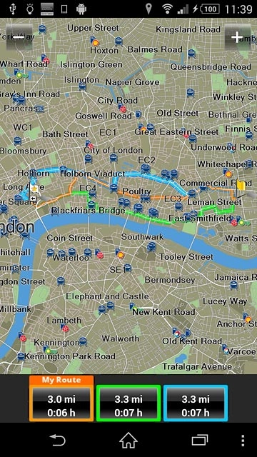 Press the required route.