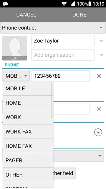 Press the required number type.