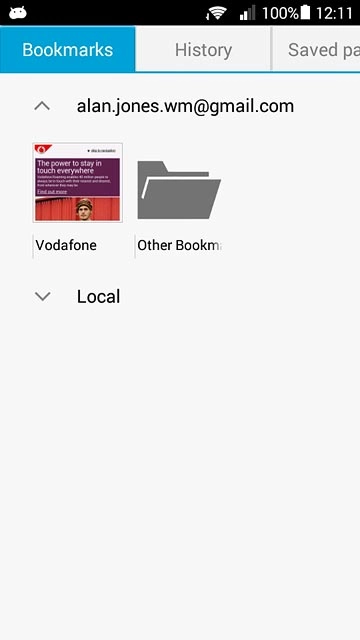 Press the required bookmark.