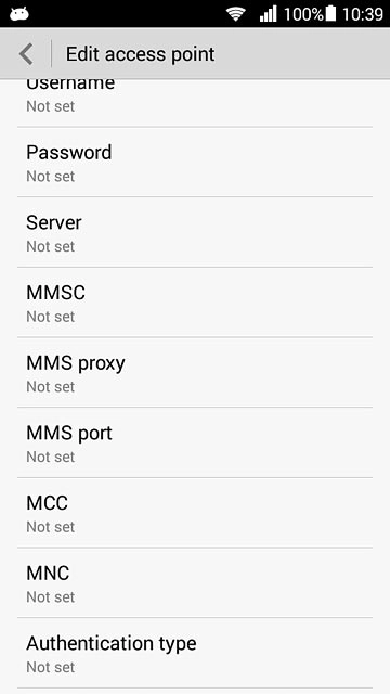 Press Authentication type.