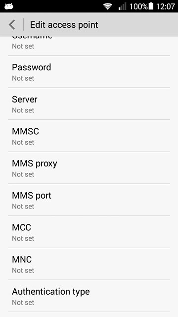Press Authentication type.