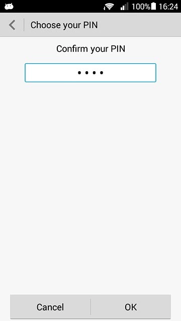 Key in the phone lock code again and press OK.