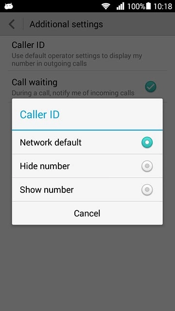 Press Hide number or Show number.