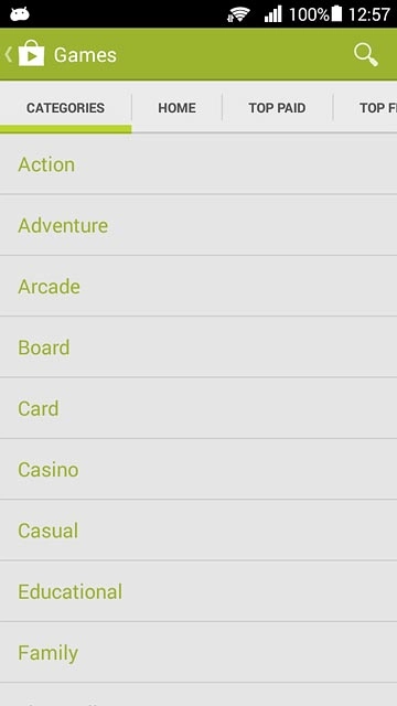 Press CATEGORIES.Go to the required category.
