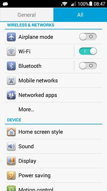 Press Mobile networks.