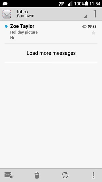Press the new email message icon.