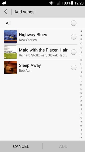 Press the required audio files to select them.