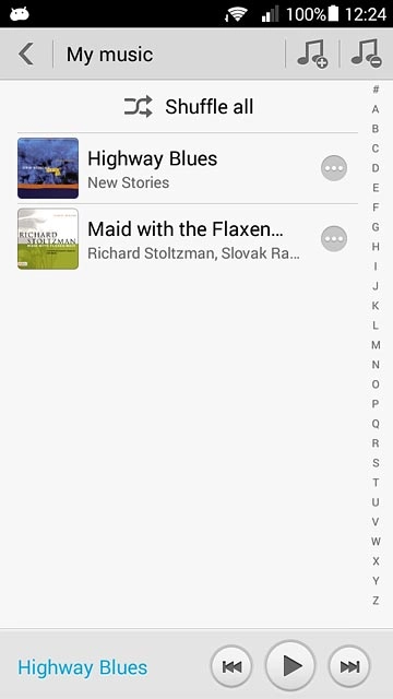 Press the required audio file.