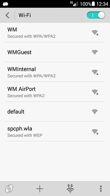A list of Wi-Fi networks within range is displayed.Press the required Wi-Fi network.