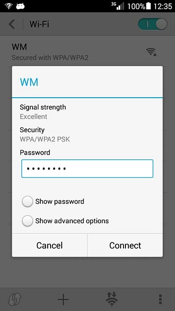 Follow the instructions on the display to select security settings, if required.Press Connect.