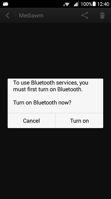 If Bluetooth is turned off:Press Turn on to turn on Bluetooth.