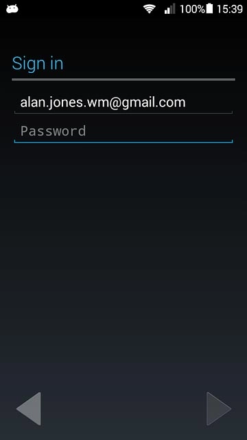 Press Password and key in the password for your Google account.