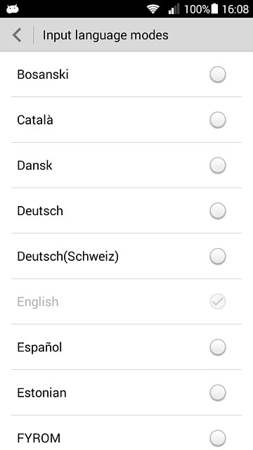 Press the required language until it's selected.