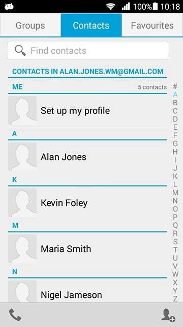 Press the new contact icon.