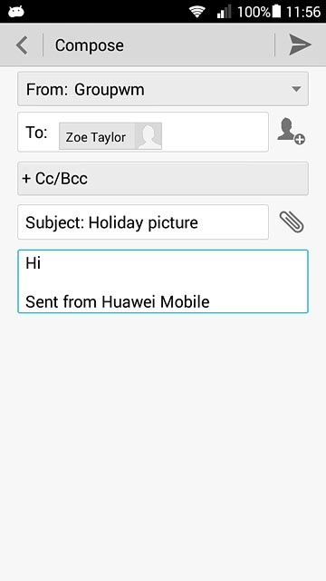 Press the attachment icon.