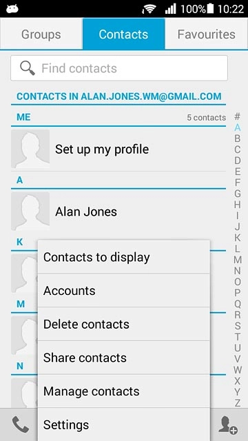 Press Manage contacts.