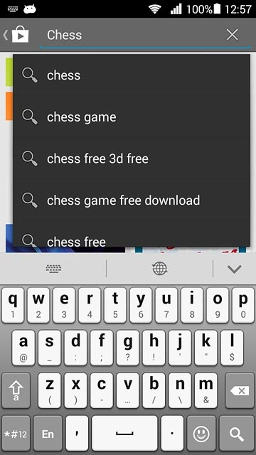 Key in the name of the required app and press the search icon.