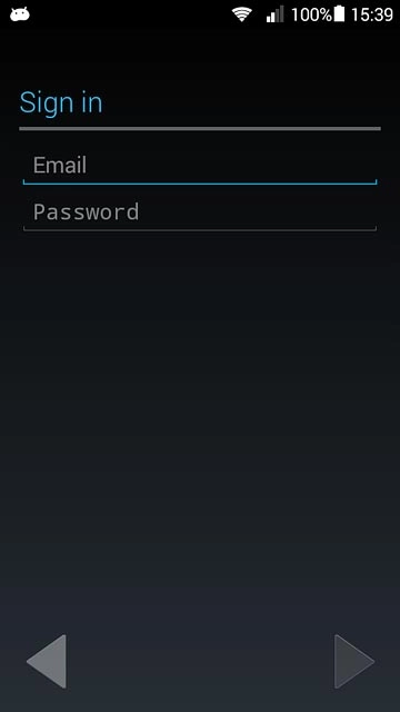 Press Email and key in the username for your Google account.