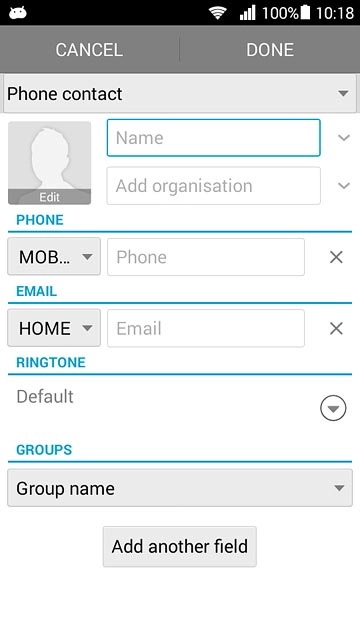Press the drop down list above 