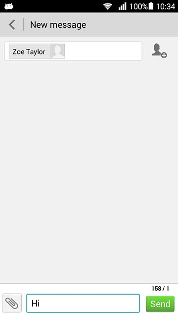 Press Send when you've written your text message.