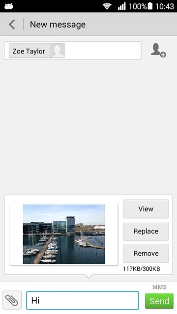 Press Send when you've written your picture message.