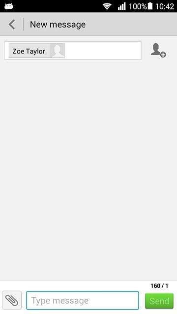 Press Type message and write the required text.