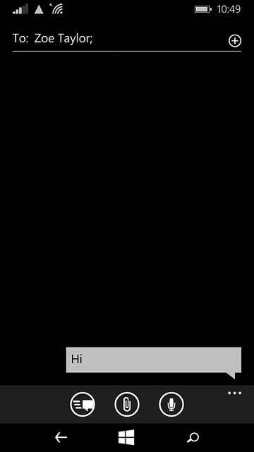 Press the send icon when you've written your text message.