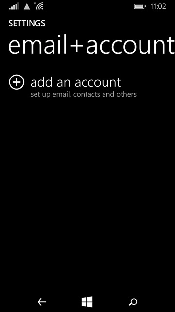 Press add an account.