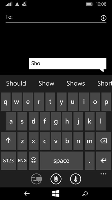 Press and drag the bar containing the suggested words left for more suggestions.