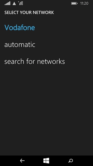 Press automatic.Wait while your phone finds the network.